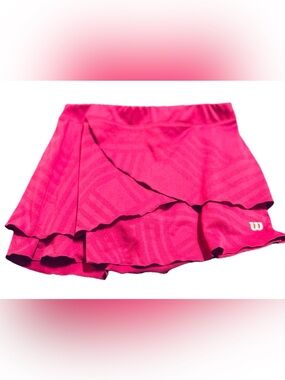 Wilson Hot Pink Layered Tennis Skort Built In Shorts Athleisure Skater S